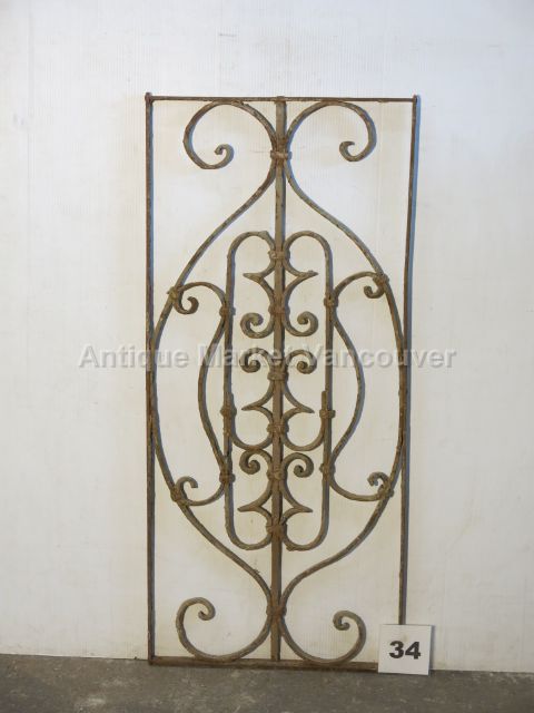 Antique Wrought  Iron Window Grate detail